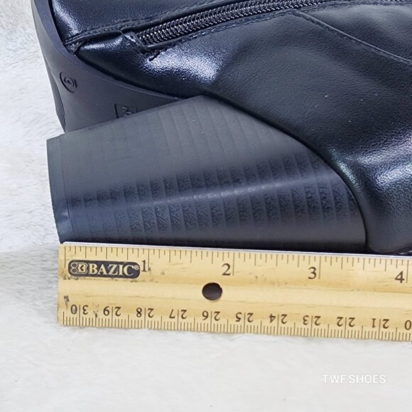 Elegant Black Embroidered Heeled Boots - Picture 7 of 7